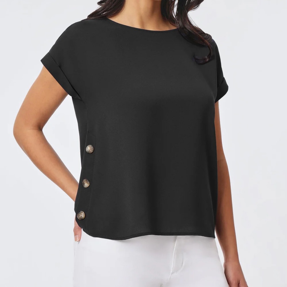 NWT Jasper Crepe Button Detail Blouse